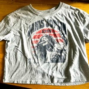 Janis Joplin crop top tee